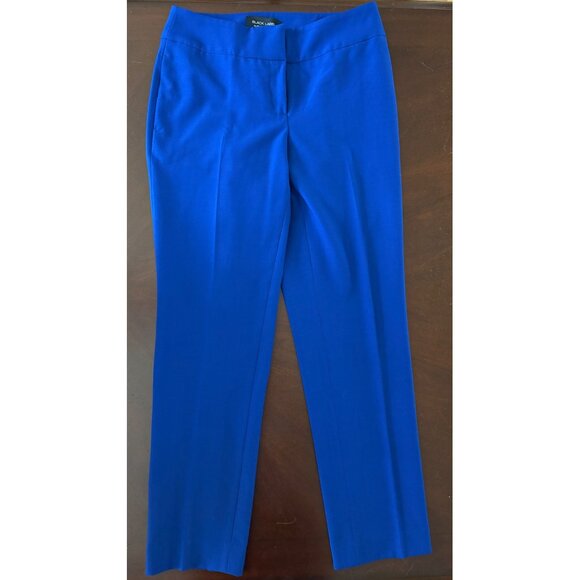 Black Label by Evan-Picone Straight-Leg Career Pants True Cobalt Blue Size 4 - Picture 2 of 11